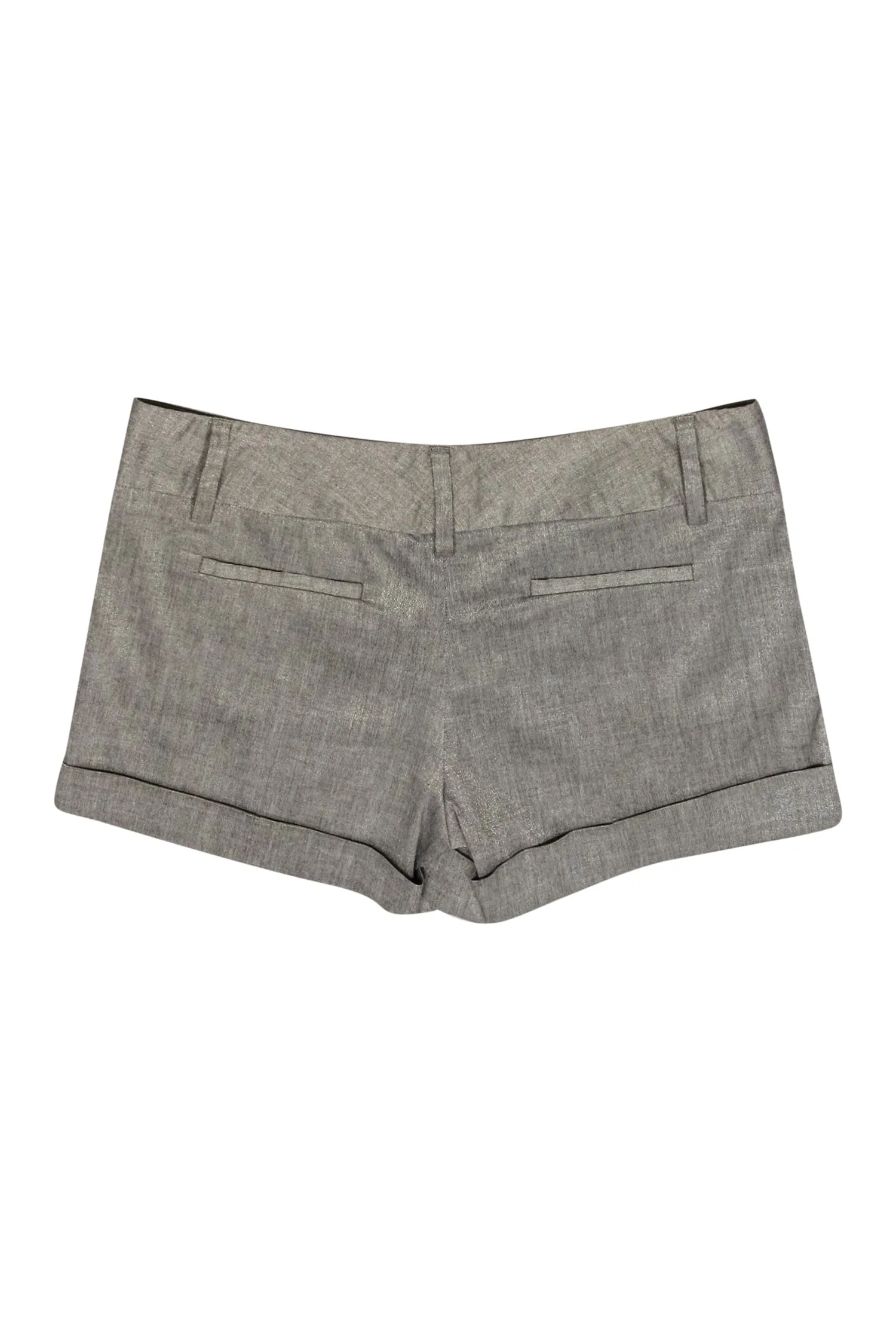 Alice & Olivia - Grey Metallic Mid Rise Shorts Sz 10