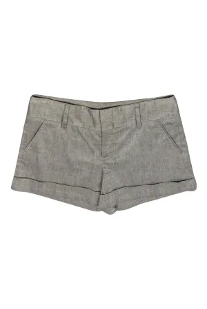 Alice & Olivia - Grey Metallic Mid Rise Shorts Sz 10
