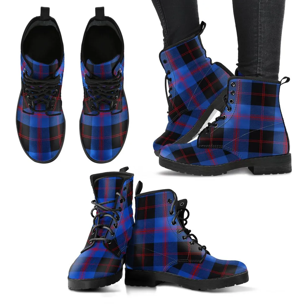 Angus Modern Tartan Leather Boots