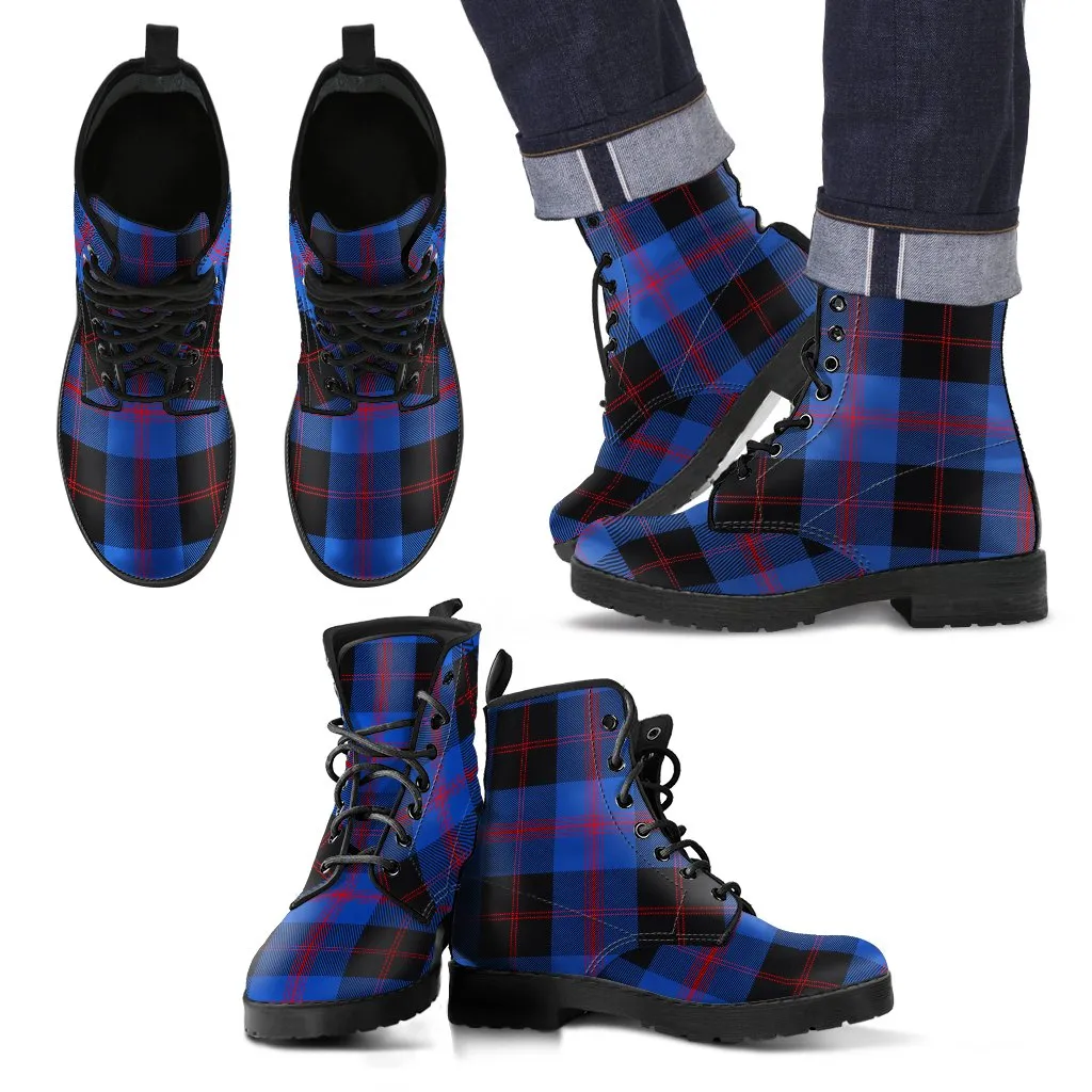 Angus Modern Tartan Leather Boots