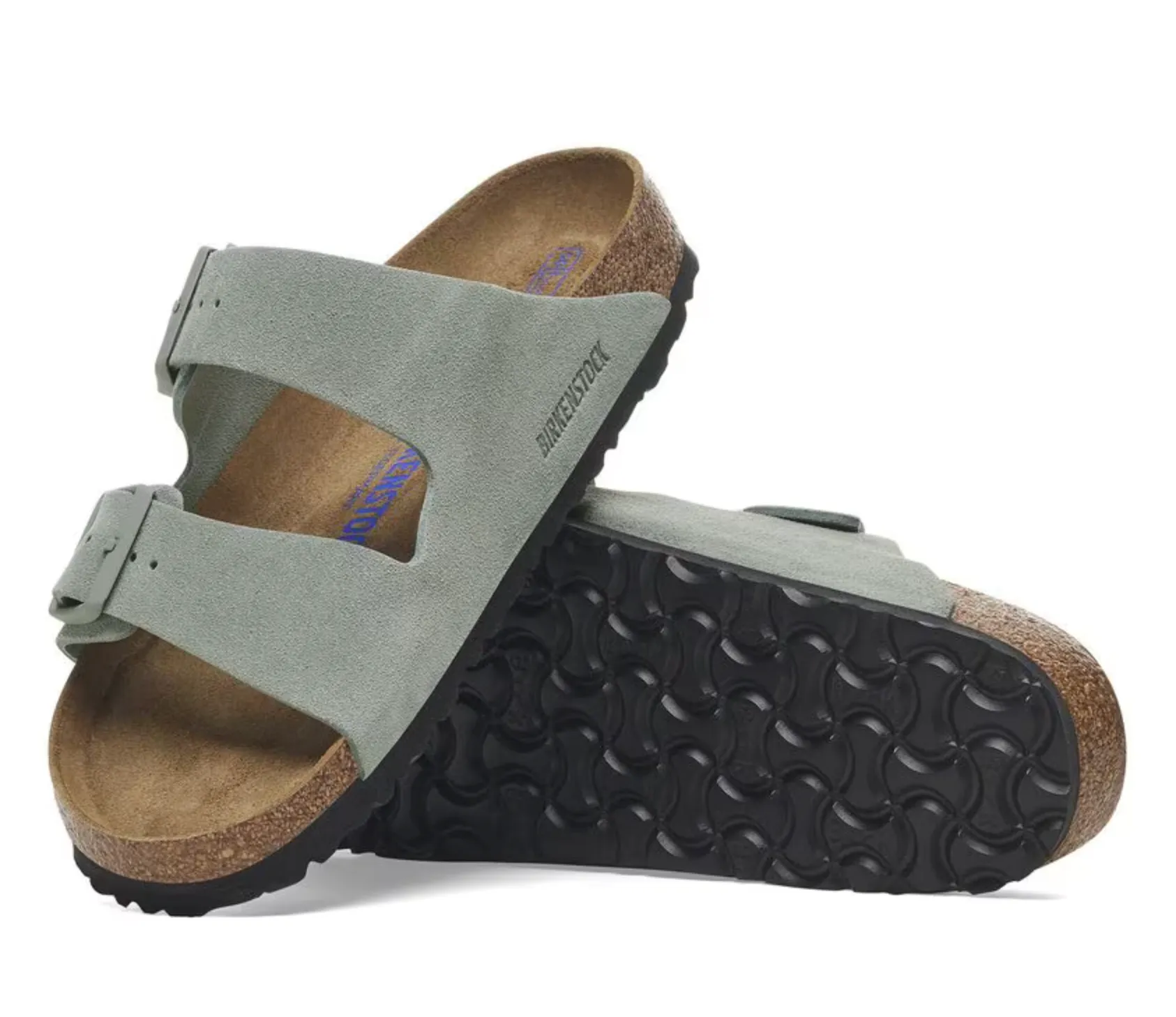 Birkenstock Arizona Soft Footbed Suede - Pure Sage NARROW