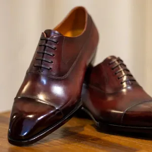 Brown Leather Palencia Toe Cap Oxford Shoes - AW24