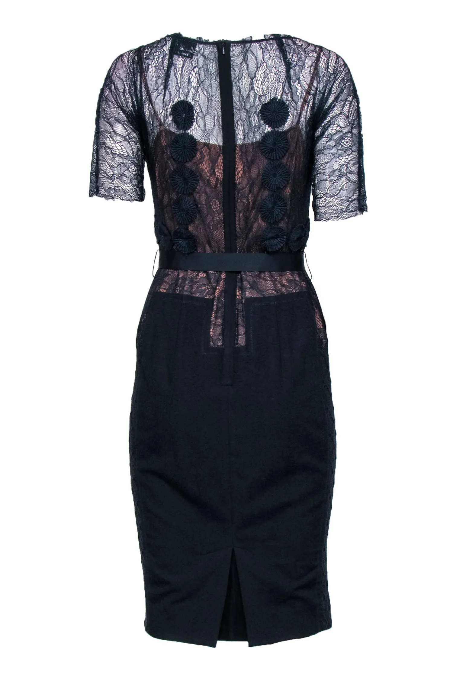Bryon Lars - Navy Lace Midi Dress Sz 6