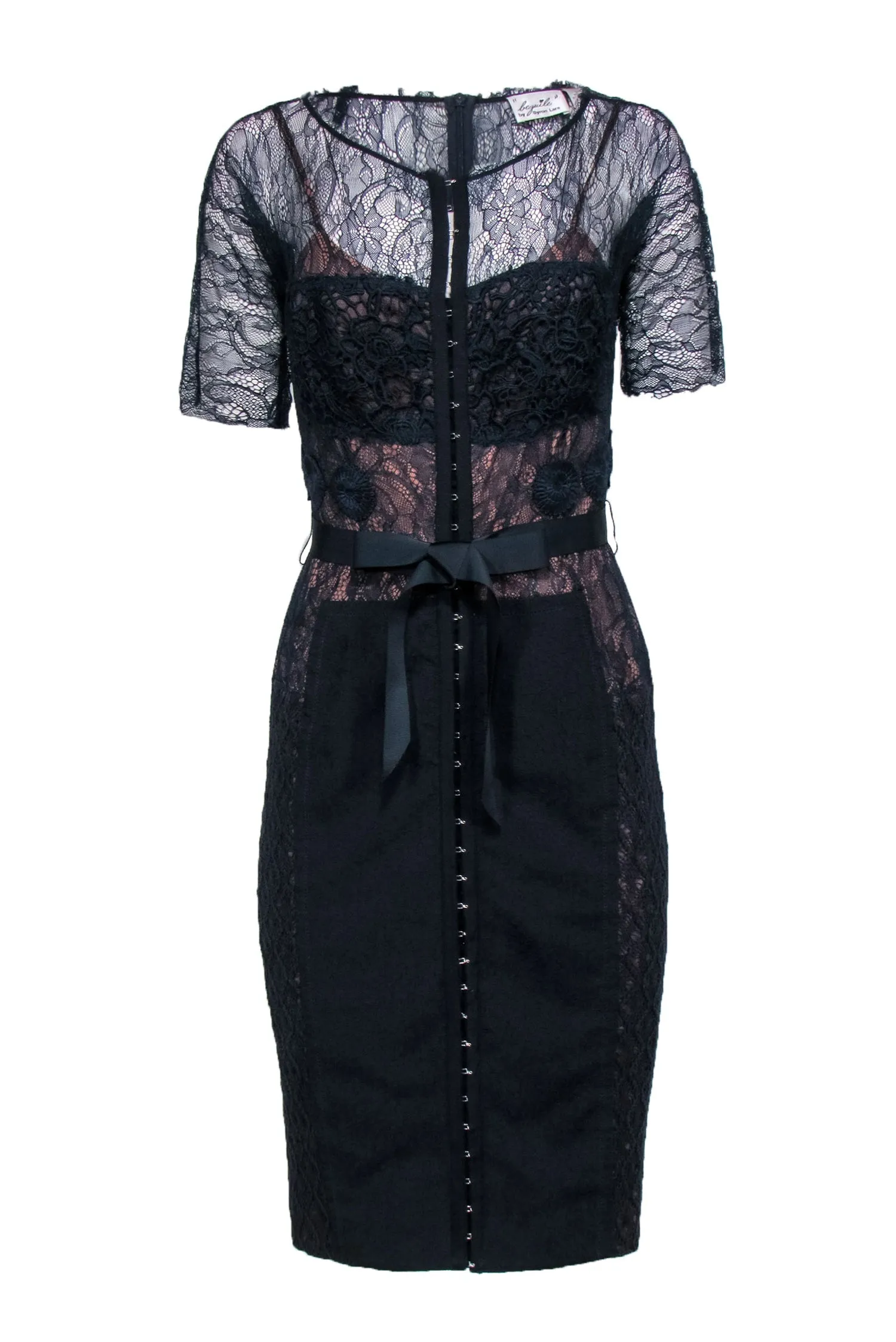 Bryon Lars - Navy Lace Midi Dress Sz 6