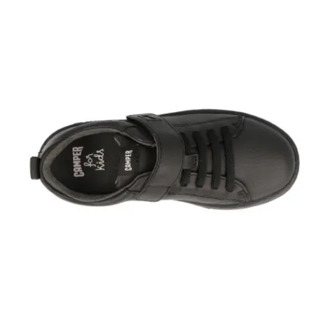 Camper Runner Black Riptape School Shoe