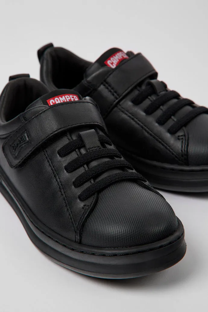 Camper Runner Black Riptape School Shoe