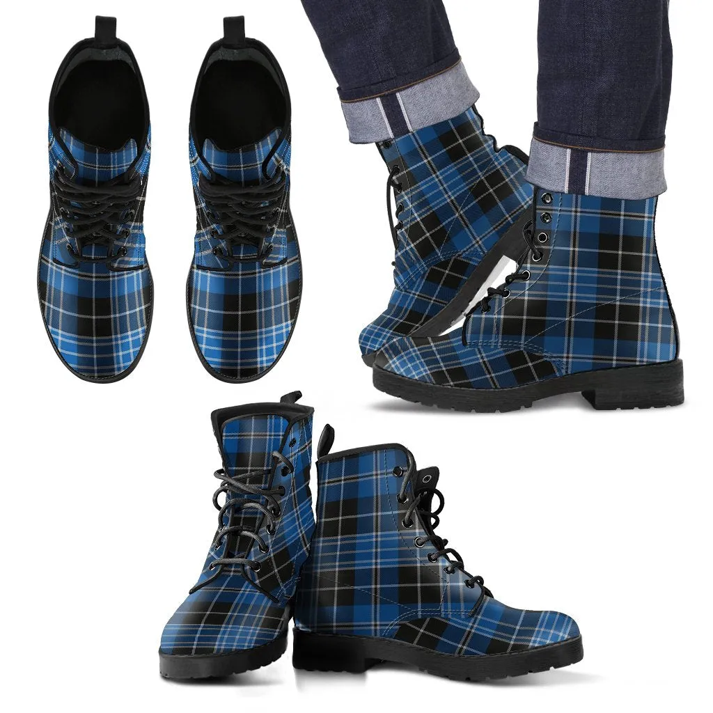 Clergy Blue Tartan Leather Boots