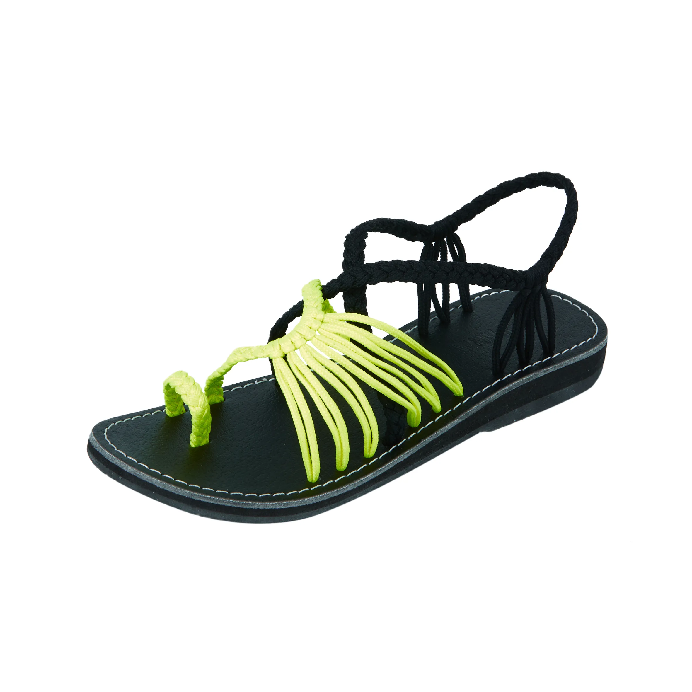 Commune - Neon Black Rope Sandals