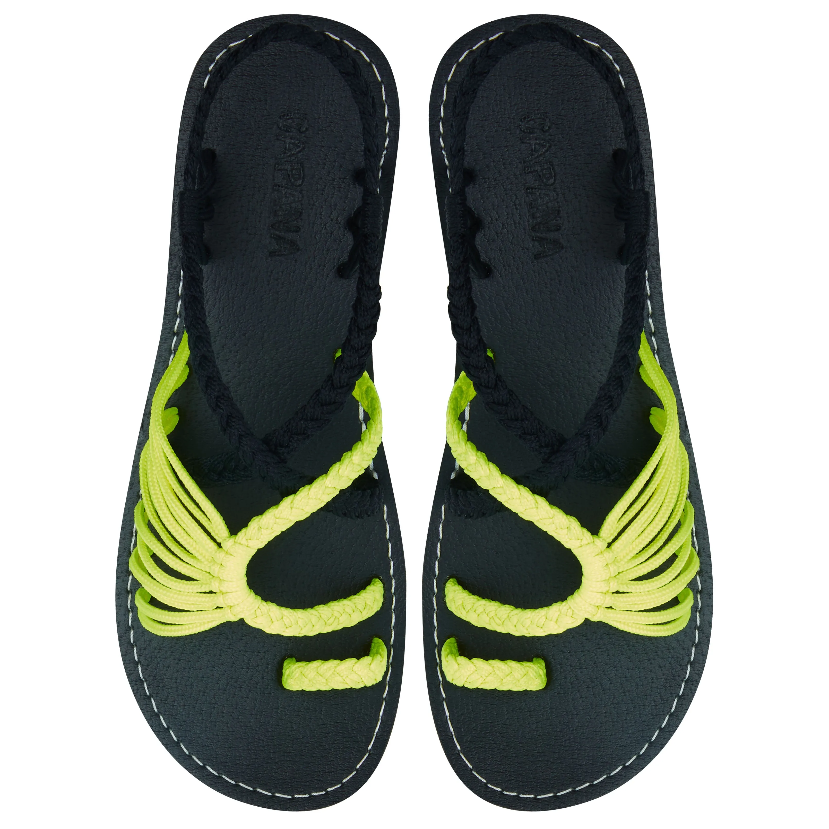 Commune - Neon Black Rope Sandals