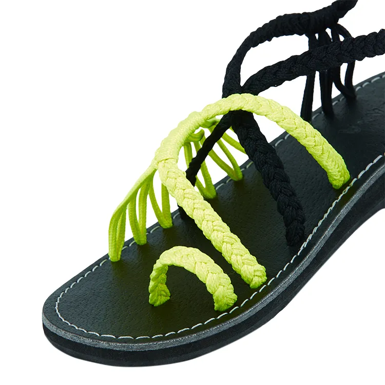 Commune - Neon Black Rope Sandals