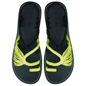 Commune - Neon Black Rope Sandals