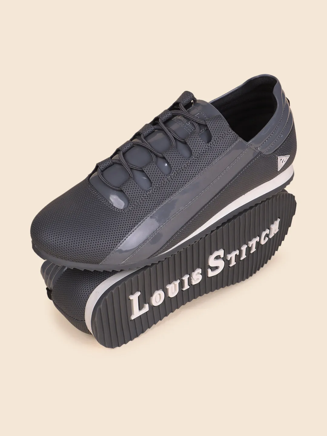 Dutch Grey Fashion Color Blocked Lace-Up Sneaker