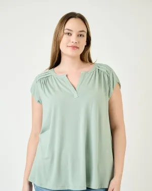 Emmaline Cap Sleeve Top | Iceberg Green