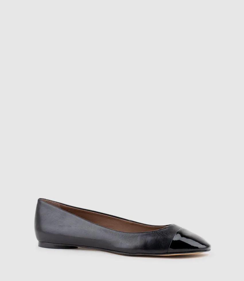 FYNN Cap Toe Ballet in Black