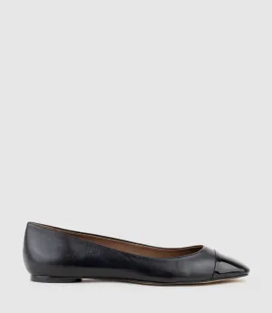 FYNN Cap Toe Ballet in Black