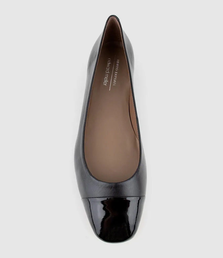 FYNN Cap Toe Ballet in Black