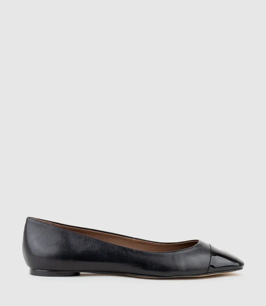 FYNN Cap Toe Ballet in Black