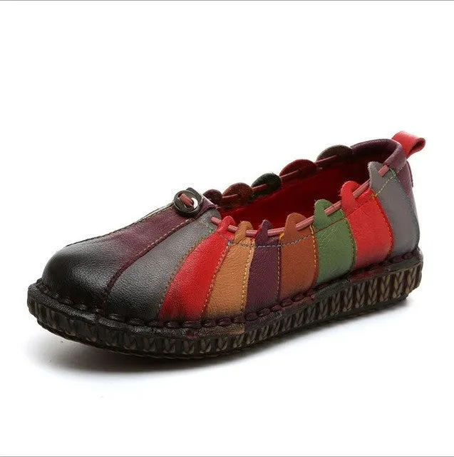 Genuine Leather Retro Style Ladies Shoes