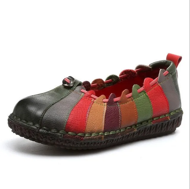 Genuine Leather Retro Style Ladies Shoes