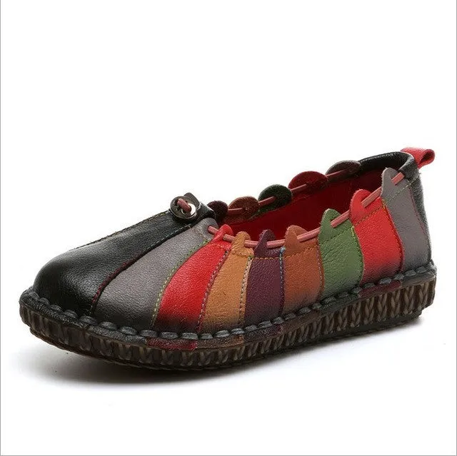Genuine Leather Retro Style Ladies Shoes