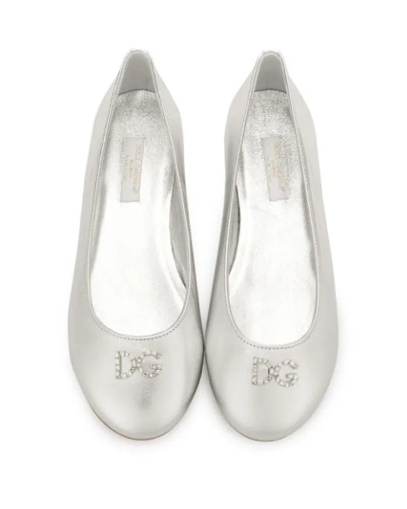 Girls Silver Ballerinas