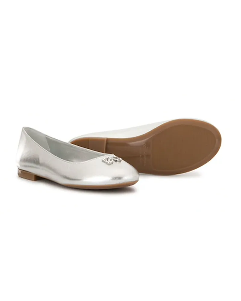 Girls Silver Ballerinas