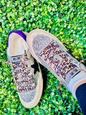 Haber Silver & Purple Star Tennis Shoes