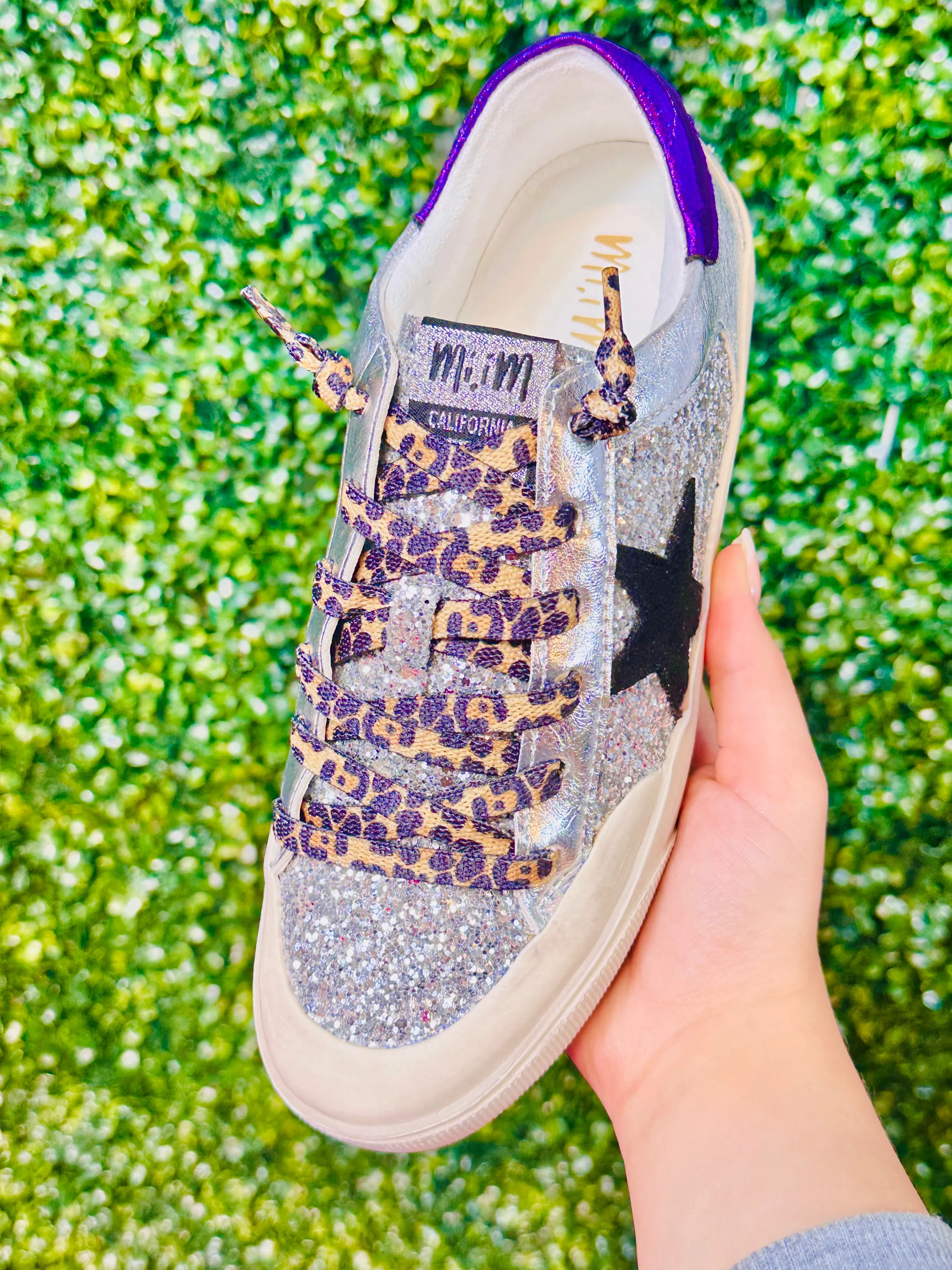 Haber Silver & Purple Star Tennis Shoes
