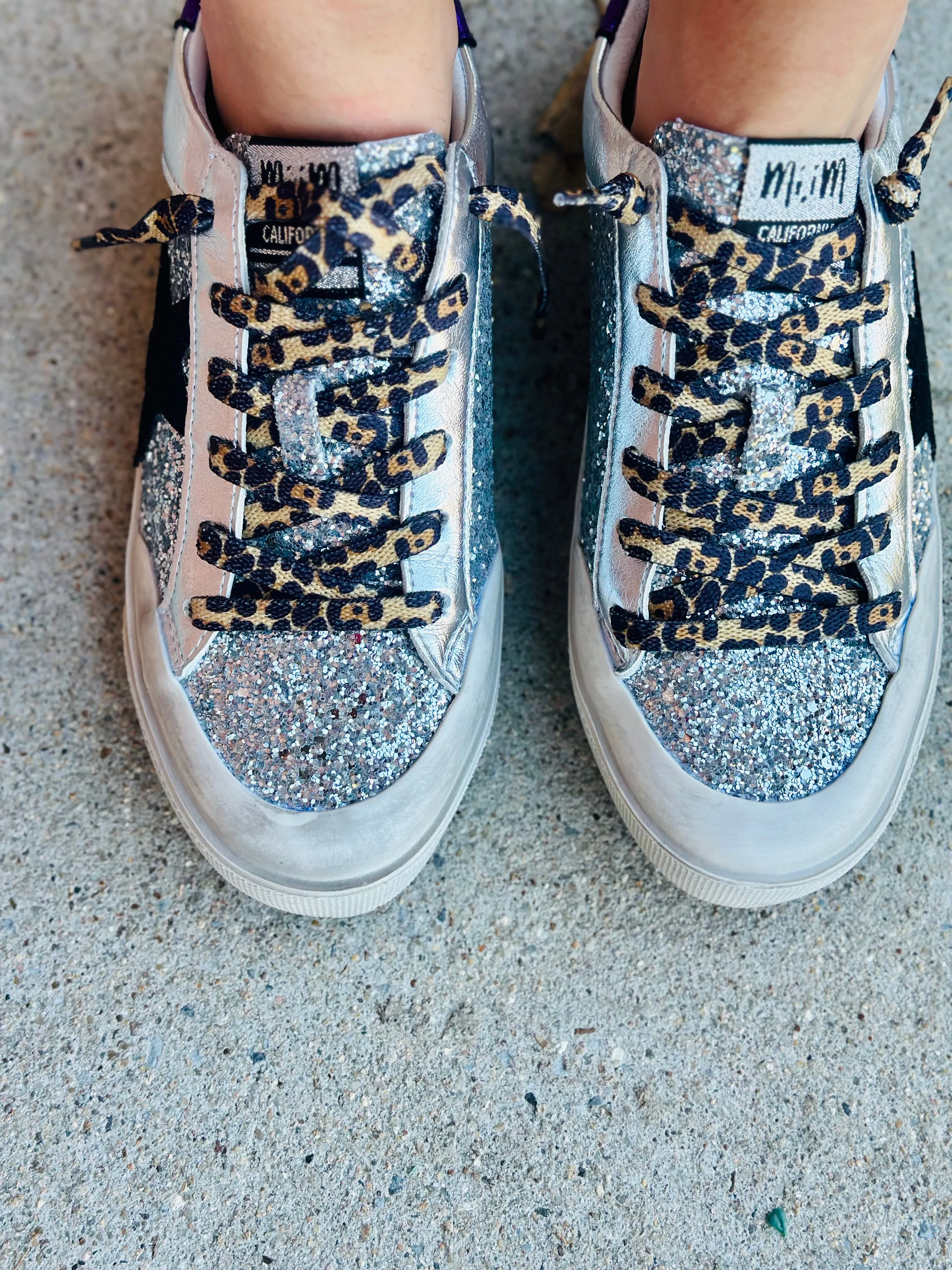 Haber Silver & Purple Star Tennis Shoes