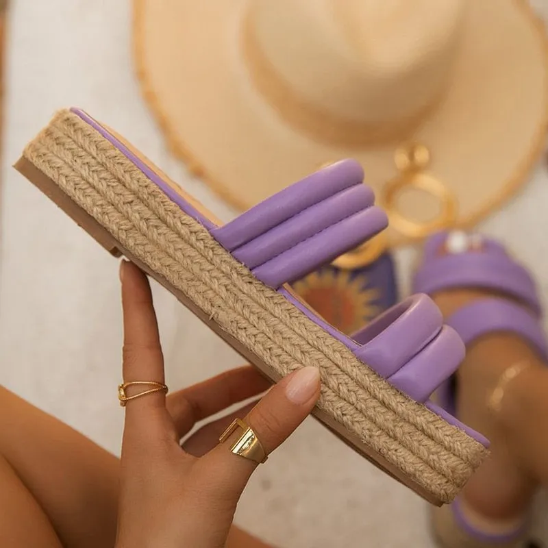 Hemp Square Toe Slippers