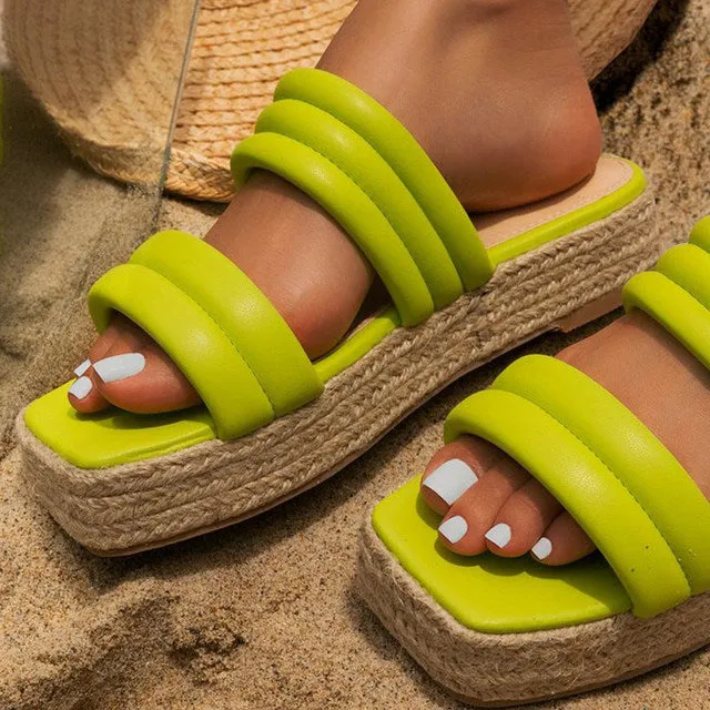 Hemp Square Toe Slippers