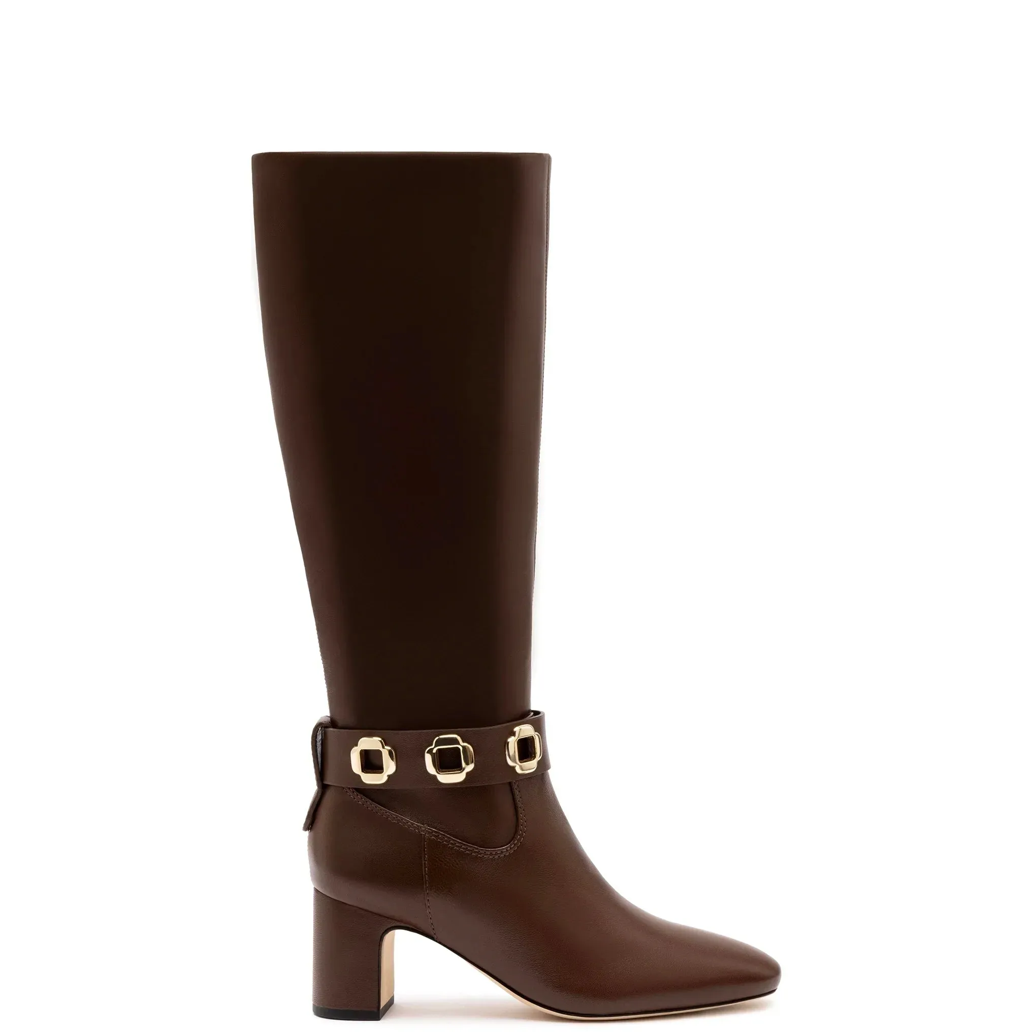 Larroude Milan Block Boot In Cognac Leather
