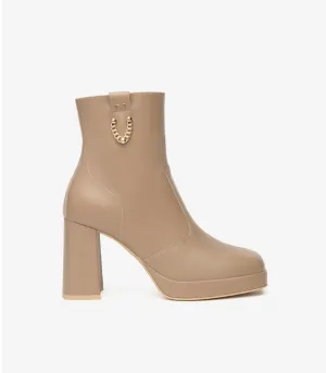 NeroGiardini nude leather ankle boots