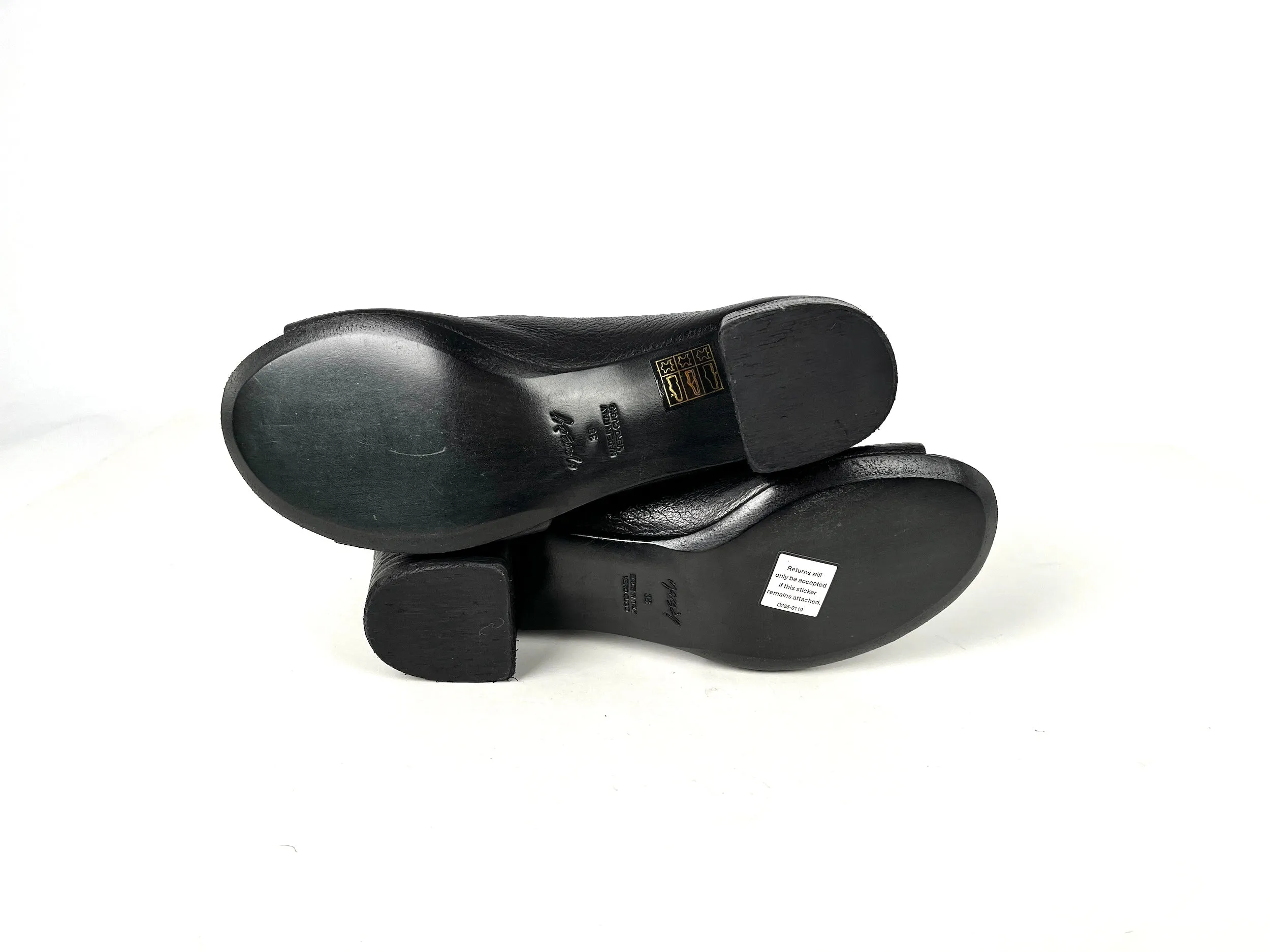 New MARSELL Black Leather Cut Out Ankle Boot Sandals 38 8