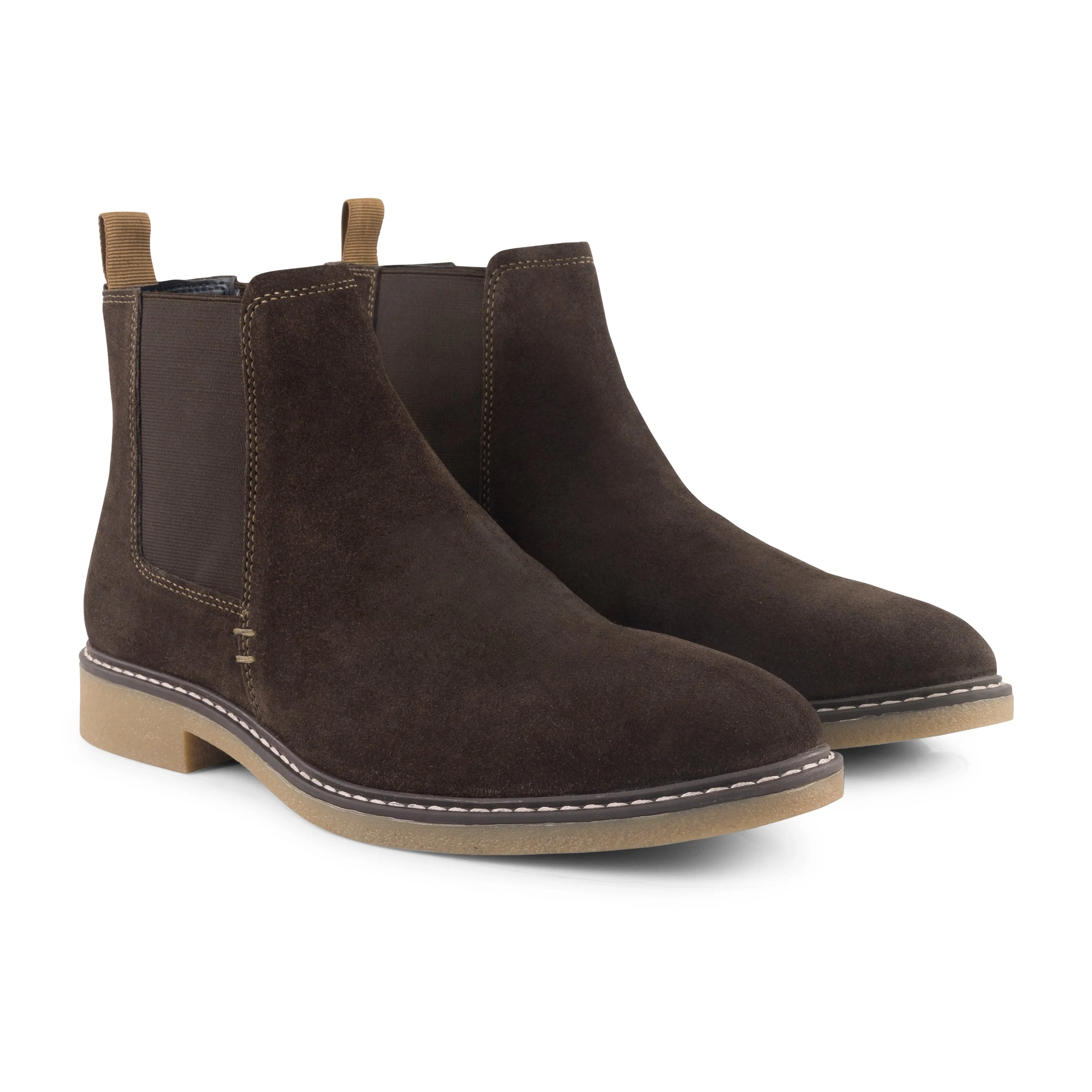 Pimlico Suede Leather Chelsea Boot - Brown