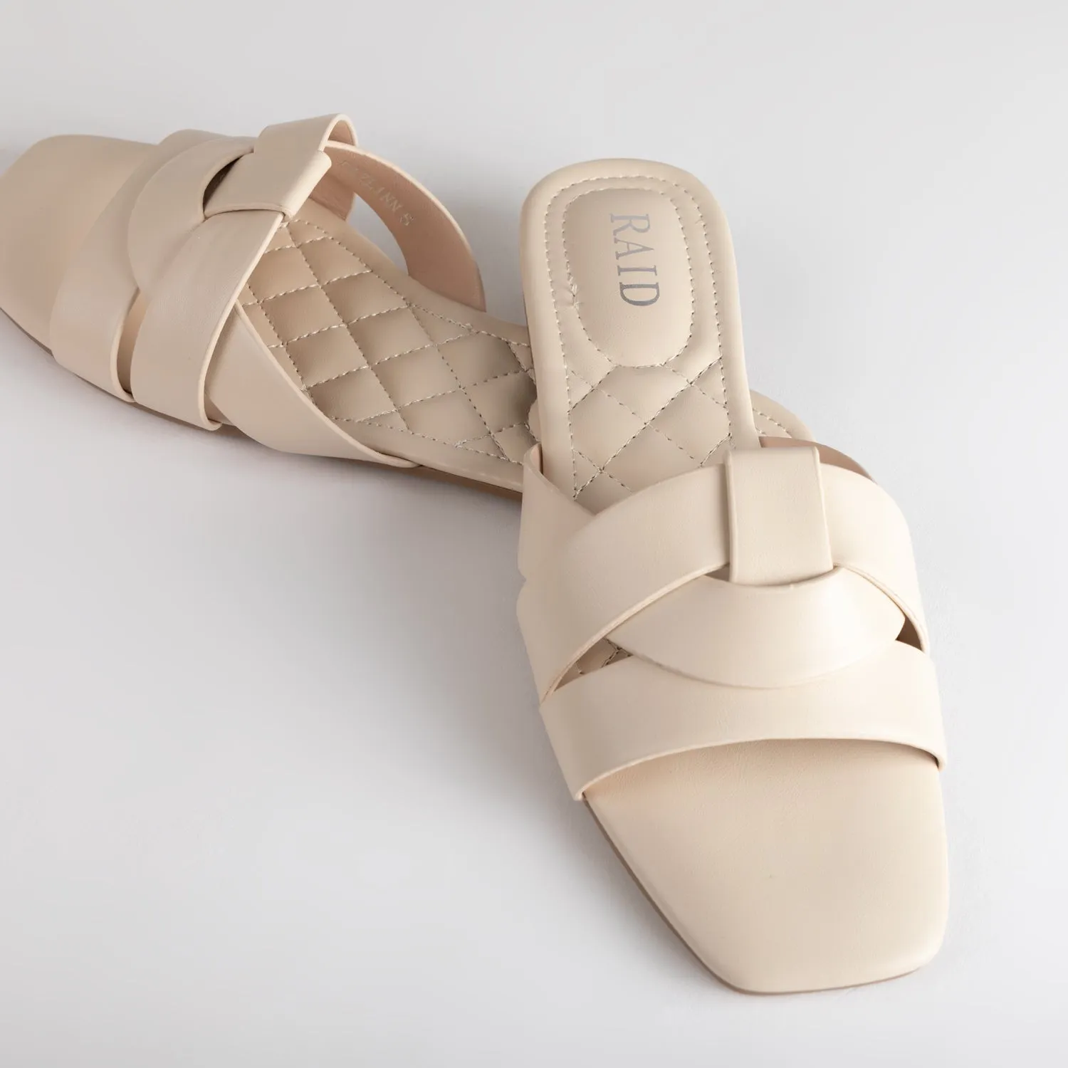RAID Faylinn Flat Mule in Cream