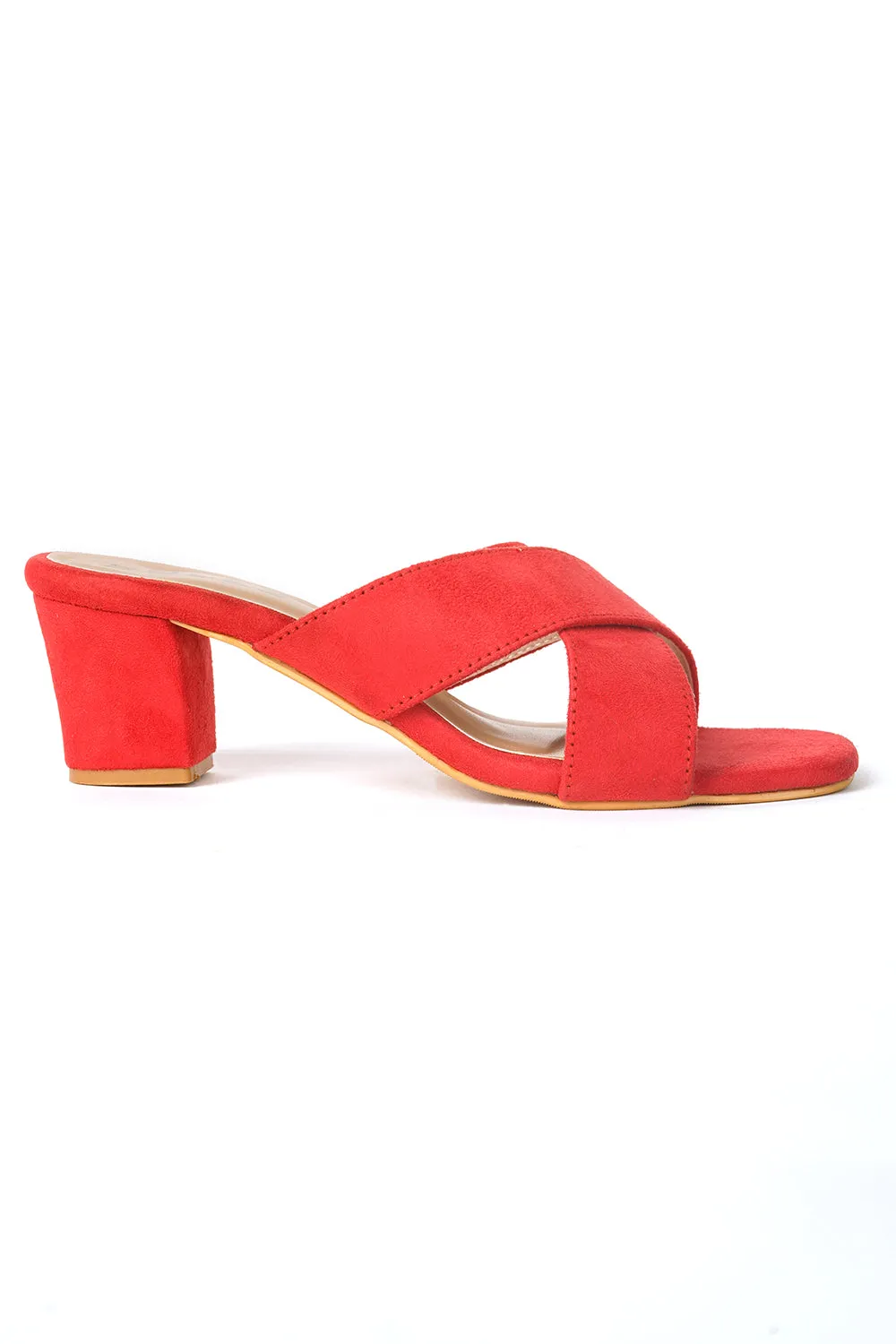 SOLES Cross Strap Block Heels