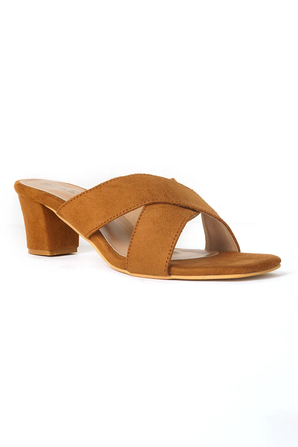 SOLES Cross Strap Block Heels