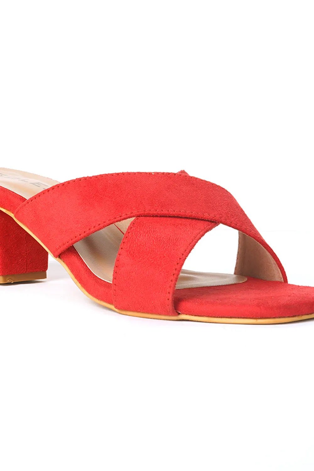 SOLES Cross Strap Block Heels