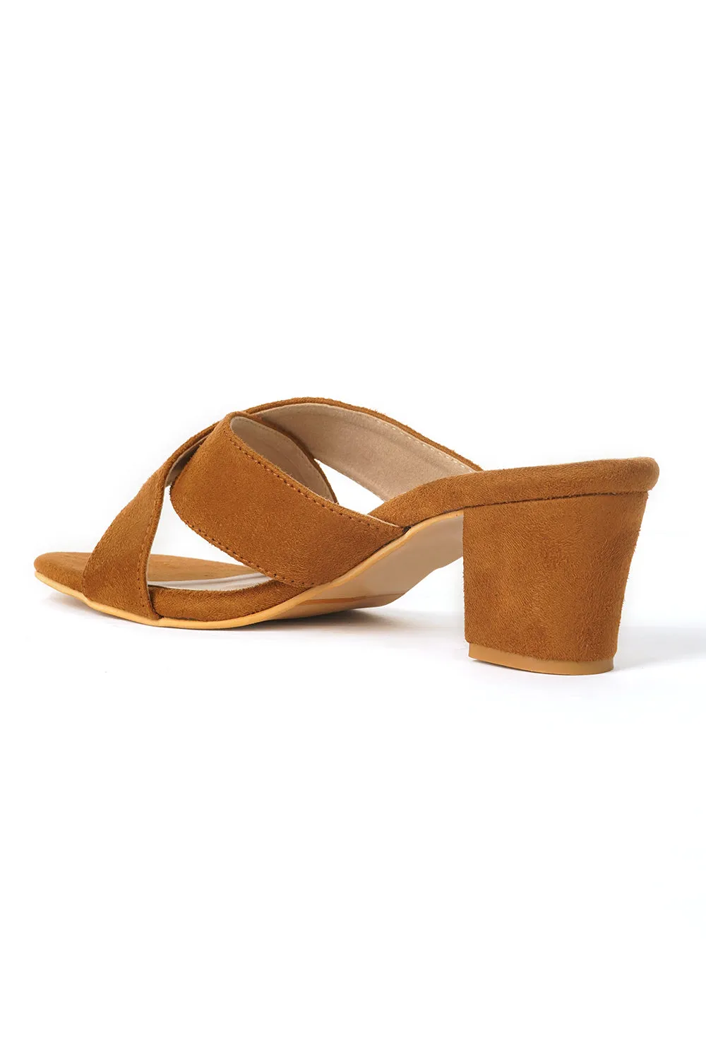 SOLES Cross Strap Block Heels