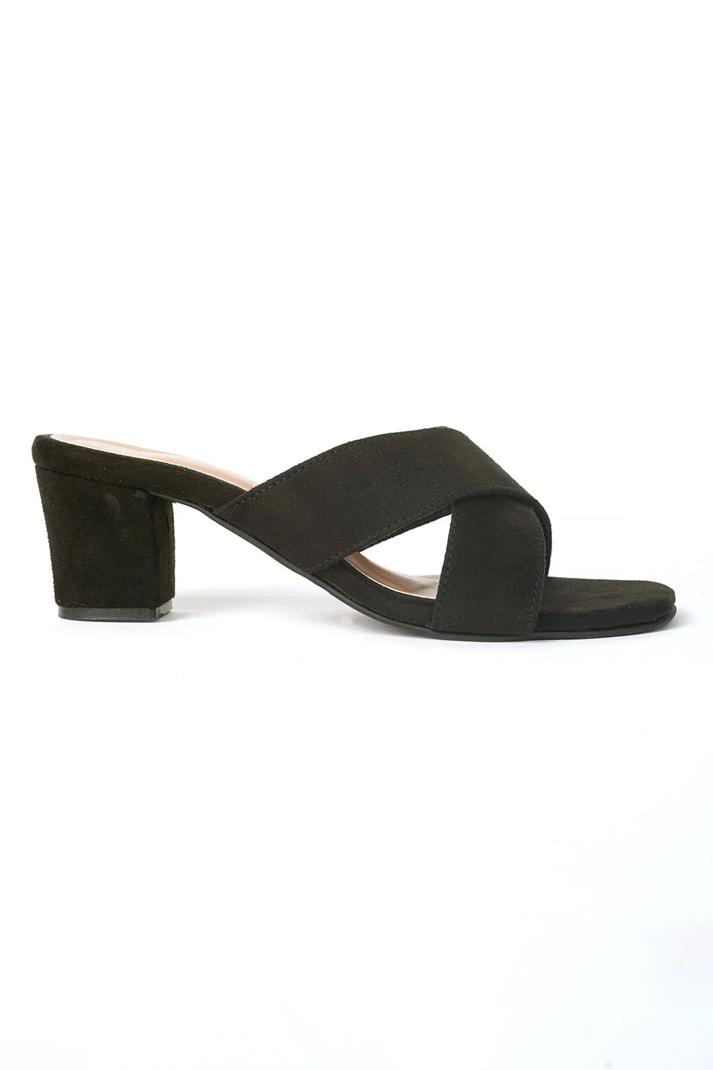 SOLES Cross Strap Block Heels