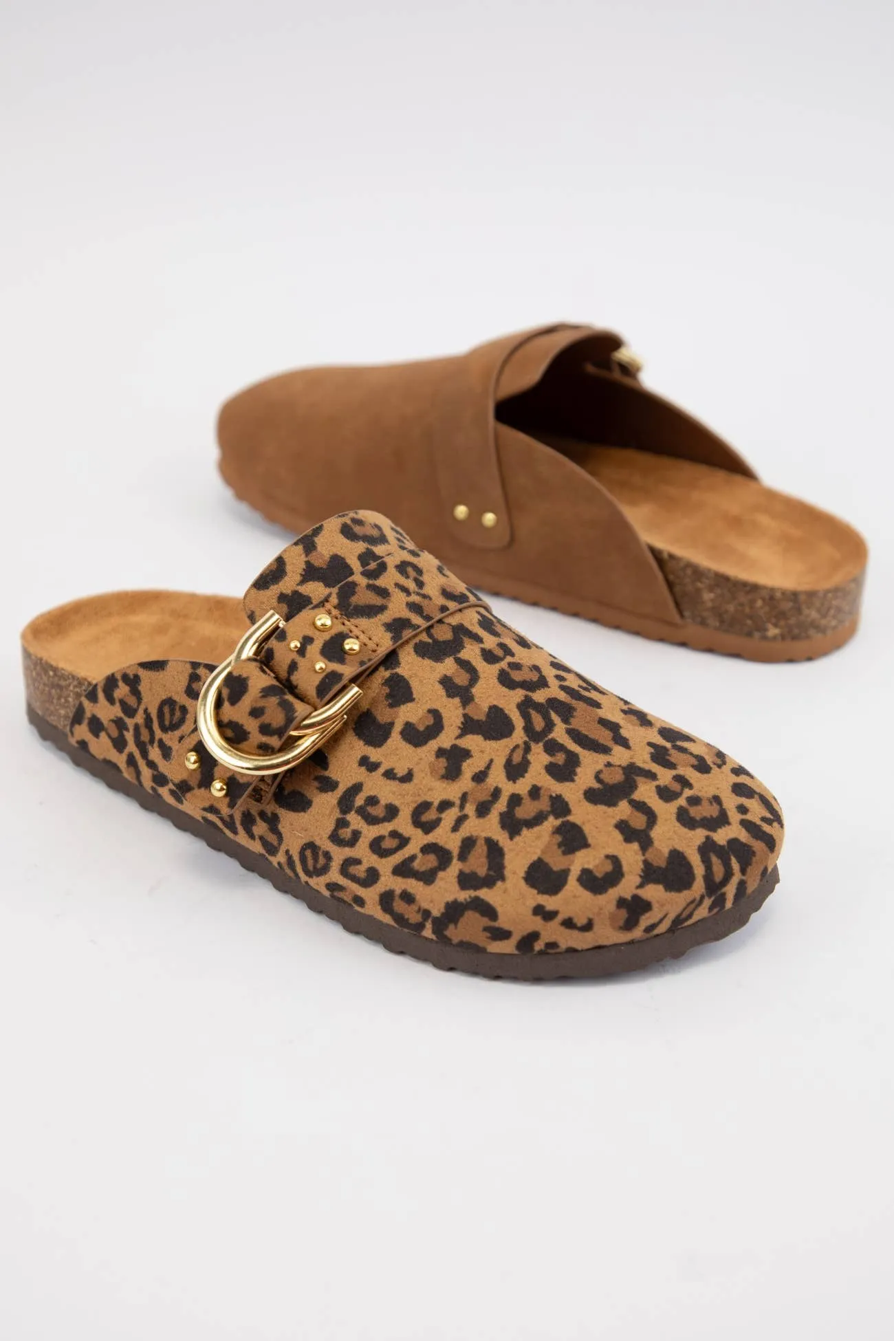 TRATION CLOSED-TOE CORK SOLE CLOG STYLE SANDALS
