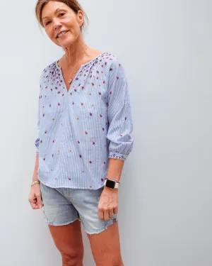 V Morie top in stripe