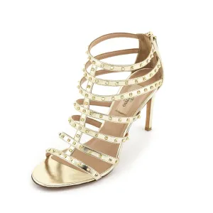 Valentino Gold Leather Rockstud Gladiator Sandals Size 9 | EU 39